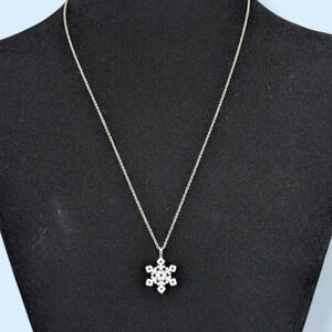 Vintage IBB Rhinestone Snowflake Necklace